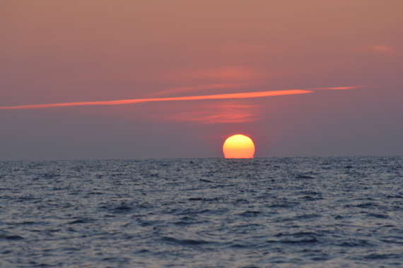 sunset offshore fishing on cape cod